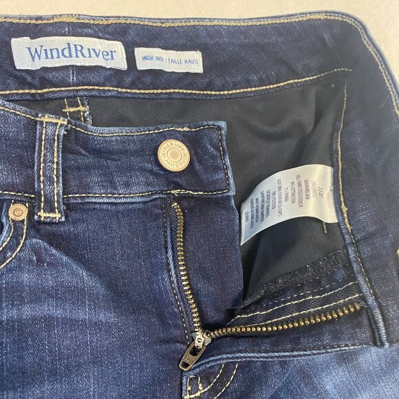 Ladies Dark Wash High Rise Demin Fleece Lined Jeans 2 x 27 - Picture 3 of 12